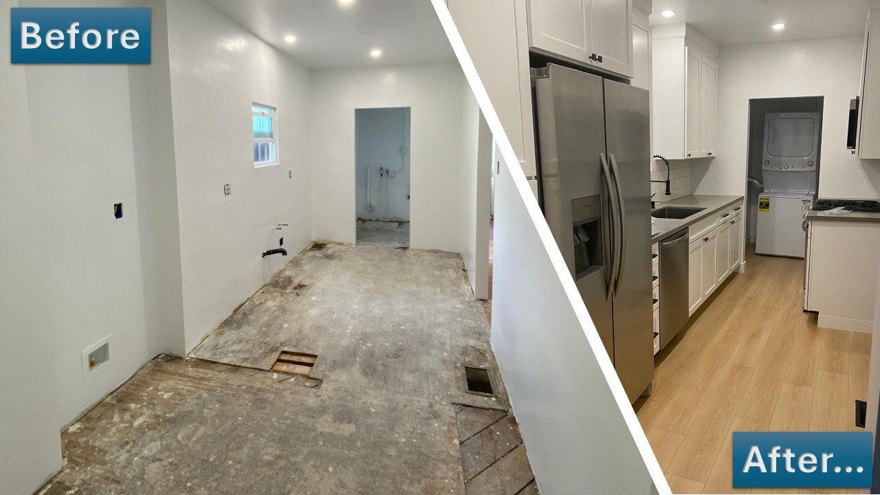 Kitchen renovation, before and after photos