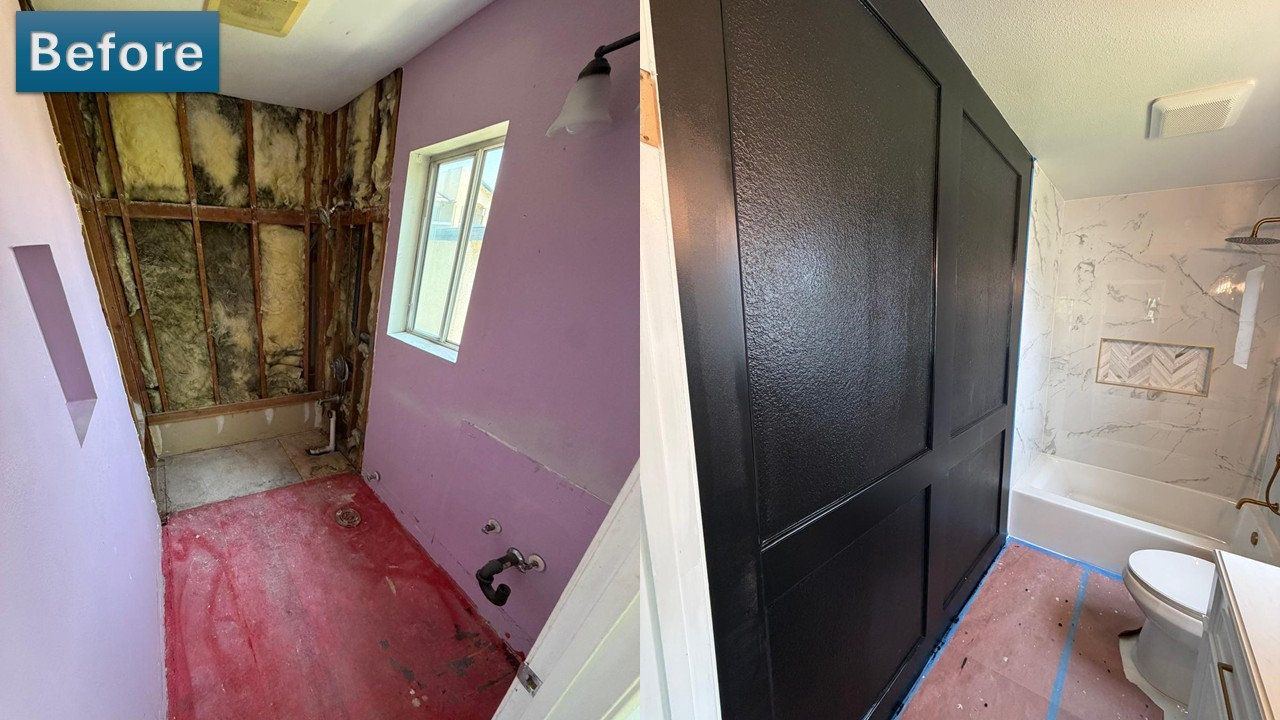Bathroom remodel: before, before and after photos